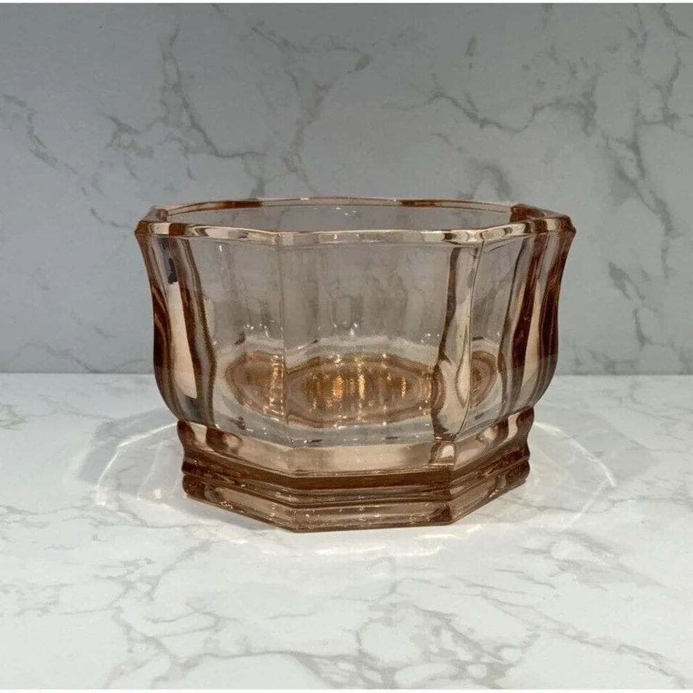 Cambridge Pink Depression Glass Octagonal Bowl Candy Dish Vintage  NO LID